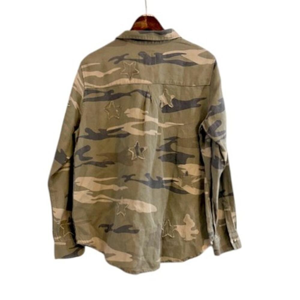 Rails Marcel Sage Camo with Stars Shirt Tencel Linen Women’s Large - Picture 5 of 11